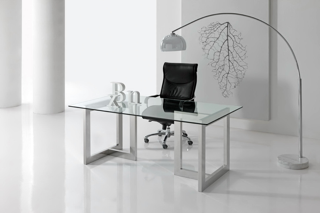 Mesa despacho y silla direccion de ACERO INOX modelo 8500 Muebles ANTOÑAN