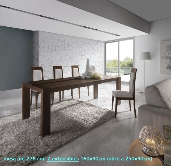 Mesa comedor moderna extensible by ALMOSA-278 ABIERTA en muebles antoñán® León
