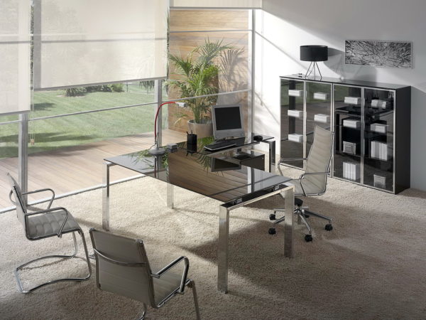 Despacho moderno mesa Concepto-cromo-cristal-marron-08 by Ofifran en muebles antoñán® León