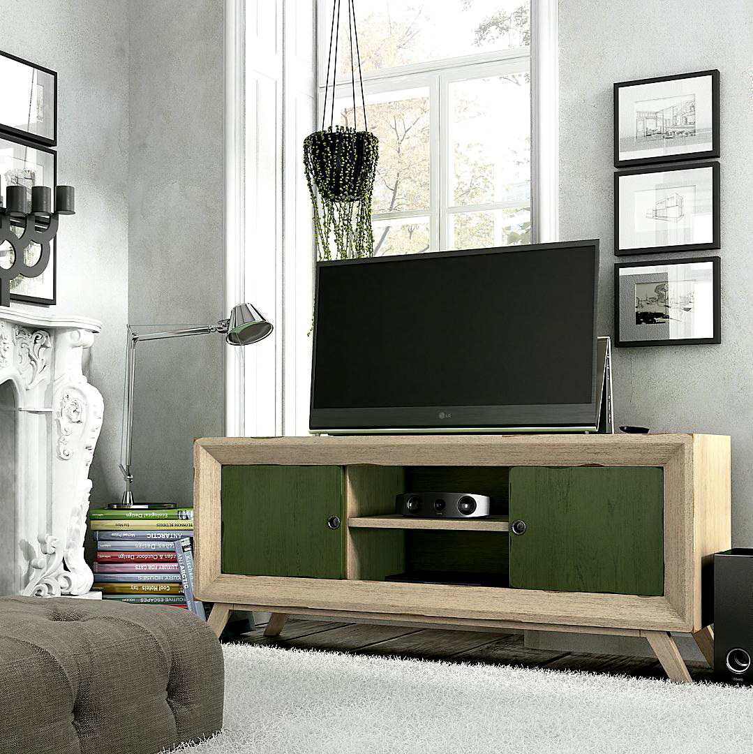 MESA TV moderna en madera maciza md. VINTAGE AUXILIAR VIN TV150P by Ecopin en muebles antoñán® León