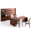 Mueble despacho mesa Freeport-cerezo-piel-blanca-PI07-06 by Ofifran en muebles antoñán® León