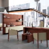 Mueble despacho mesa Freeport-cerezo-piel-marfil-PI04-01 by Ofifran en muebles antoñán® León