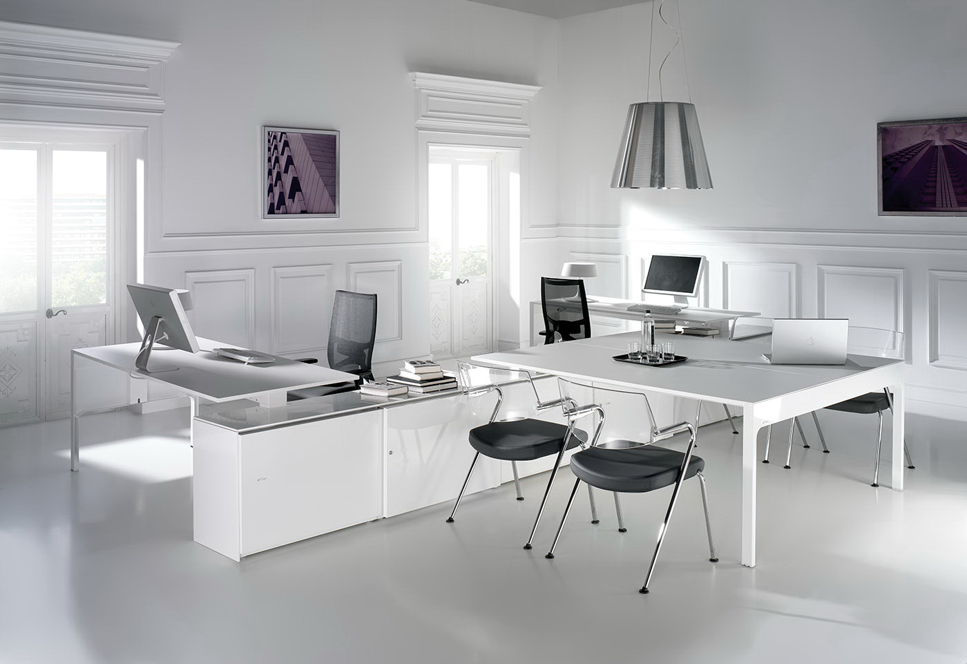 Mesa Despacho moderna Lance-blanco-blanco-04 by Ofifran en muebles antoñán® León