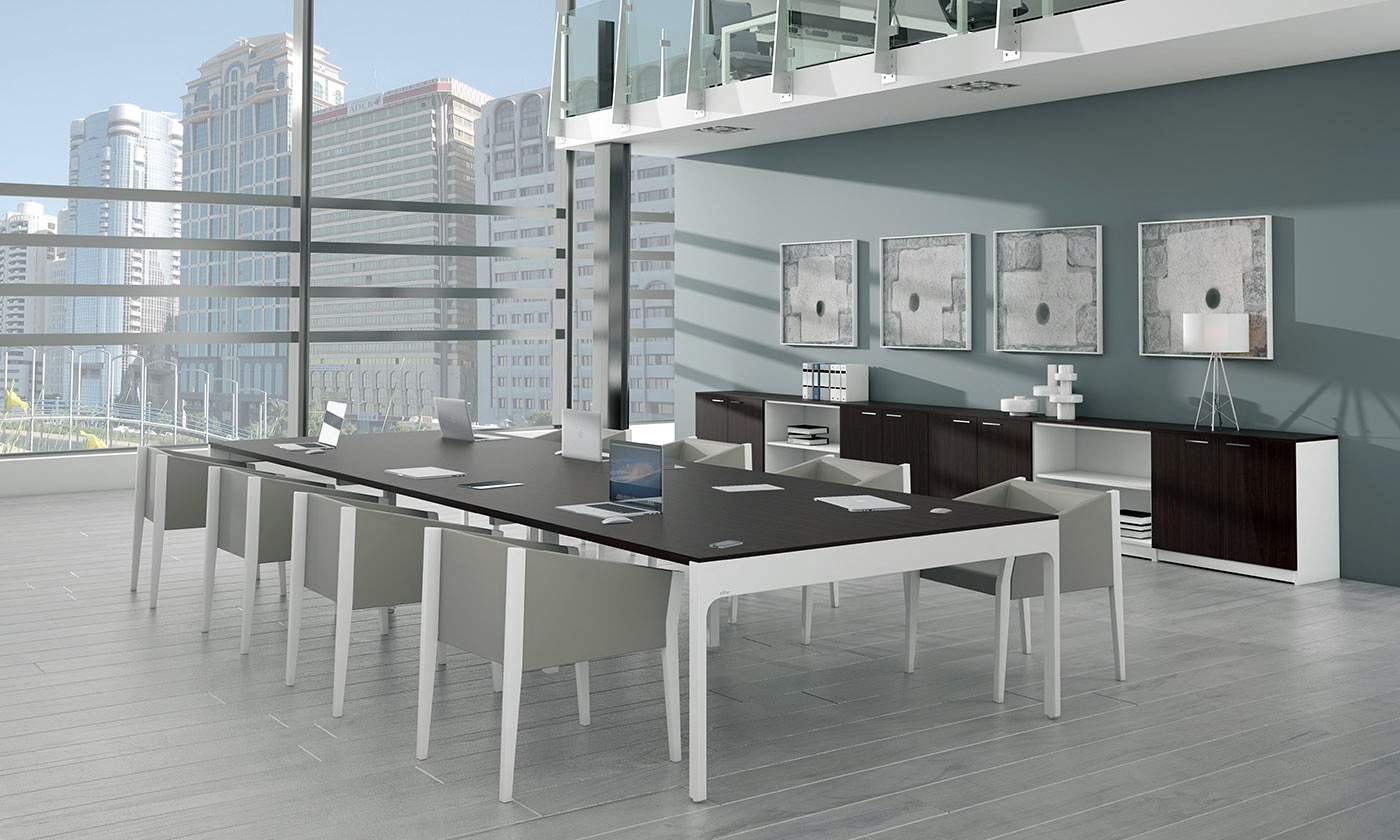 Mesa Despacho moderna Lancewood-wengue-blanco-01 by Ofifran en muebles antoñán® León