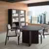 Mesa despacho moderno Numen-negro-piel-blanca-22 by Ofifran en muebles antoñán® León