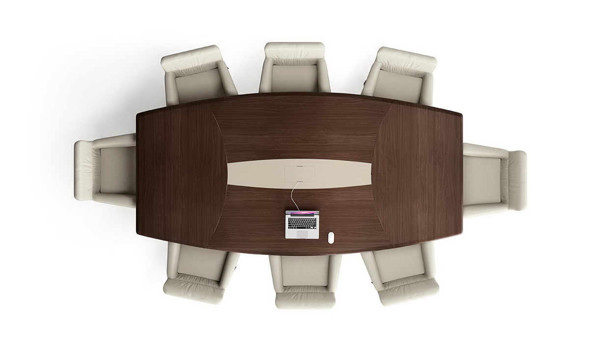 Mesa despacho moderno Numen-nogal-esspreso-piel-marfil-13 by Ofifran en muebles antoñán® León