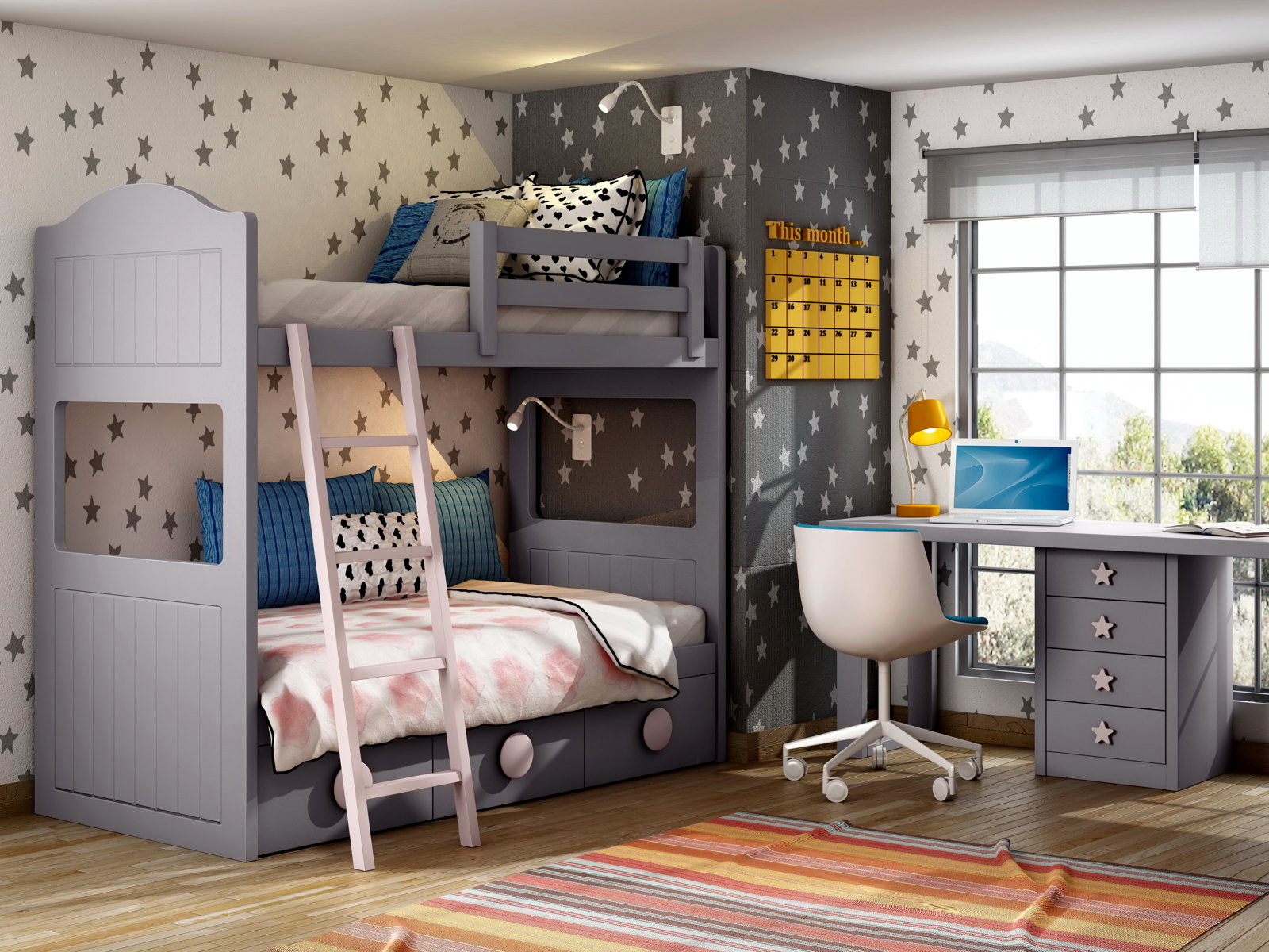 Dormitorio Infantil Y Juvenil P&C KIDS 2C by Piñero y Cabrero en muebles antoñán® León