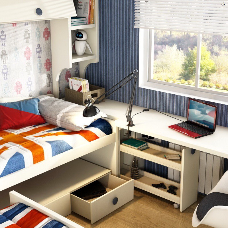 Dormitorio Infantil Y Juvenil P&C KIDS 3B detalle by Piñero y Cabrero en muebles antoñán® León