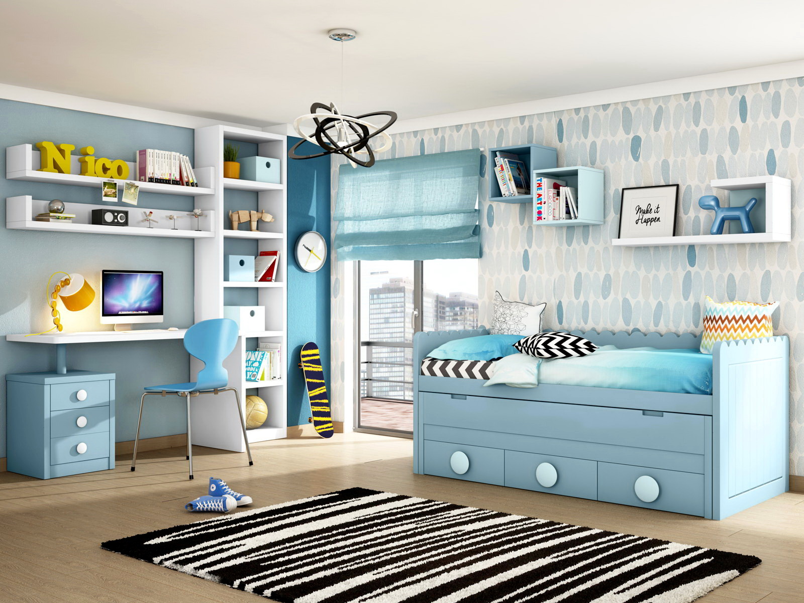 Dormitorio Infantil Y Juvenil P&C KIDS 3C by Piñero y Cabrero en muebles antoñán® León