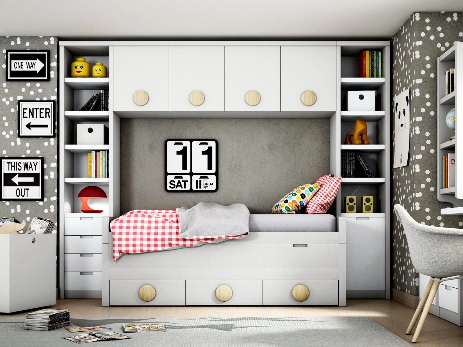 Dormitorio Infantil Y Juvenil P&C KIDS 3D by Piñero y Cabrero en muebles antoñán® León