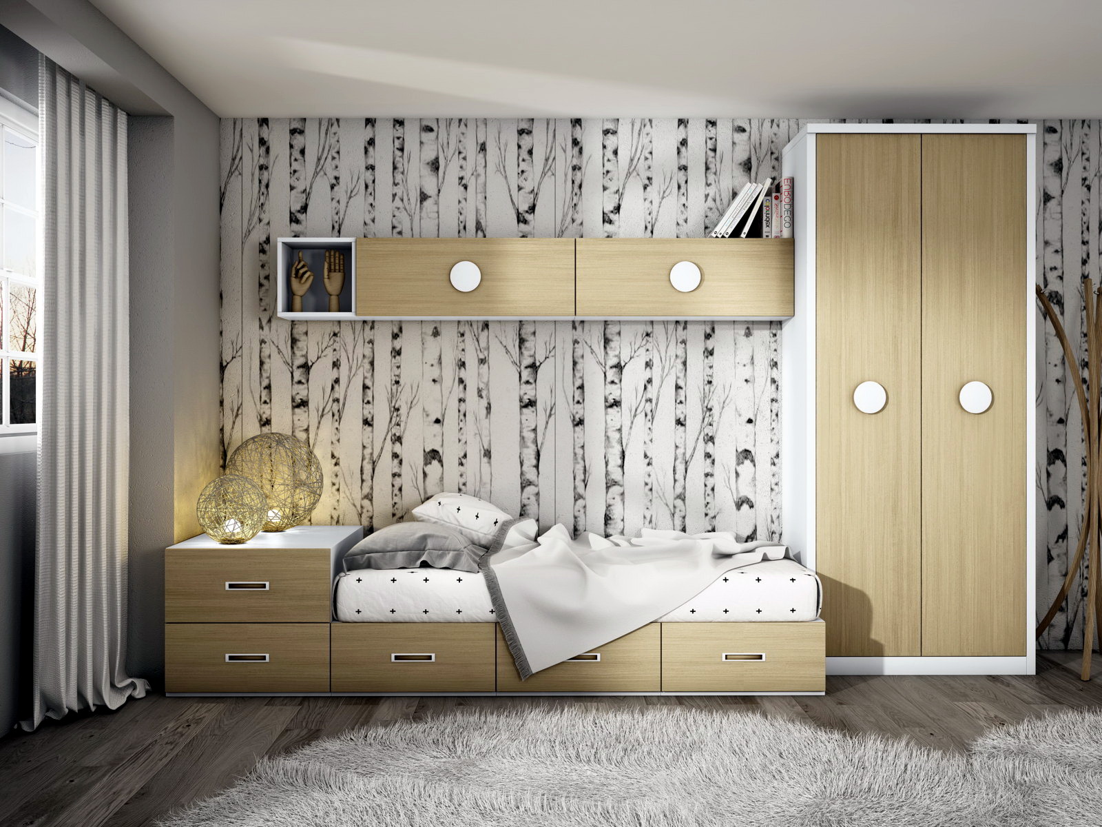 Dormitorio Infantil Y Juvenil P&C KIDS X1 by Piñero y Cabrero en muebles antoñán® León