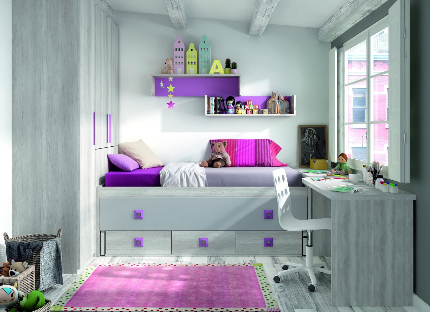 Dormitorio infantil y juvenil DYNAMIC 14 by LAR en muebles antoñán® León