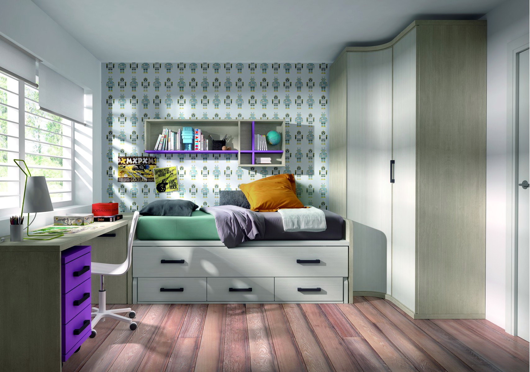 Dormitorio infantil y juvenil DYNAMIC 22 by LAR en muebles antoñán® León