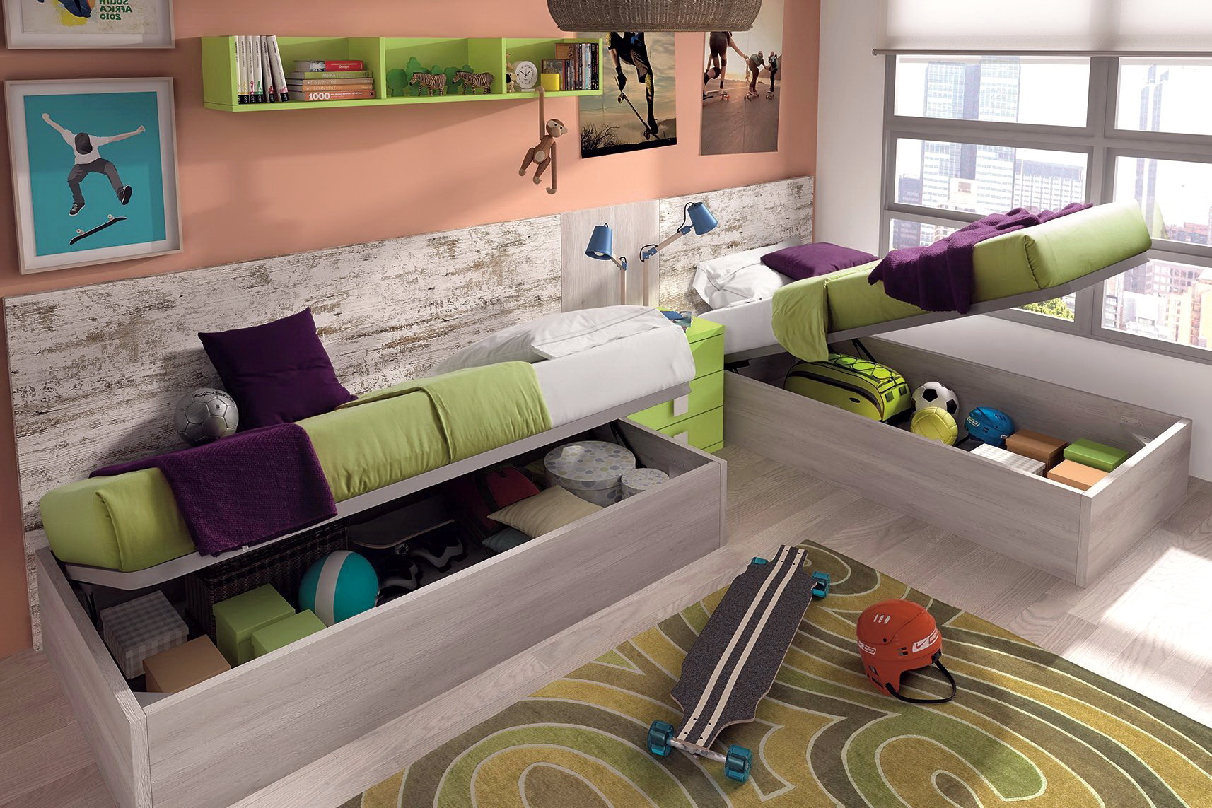 Dormitorio infantil y juvenil DYNAMIC 69 by LAR en muebles antoñán® León