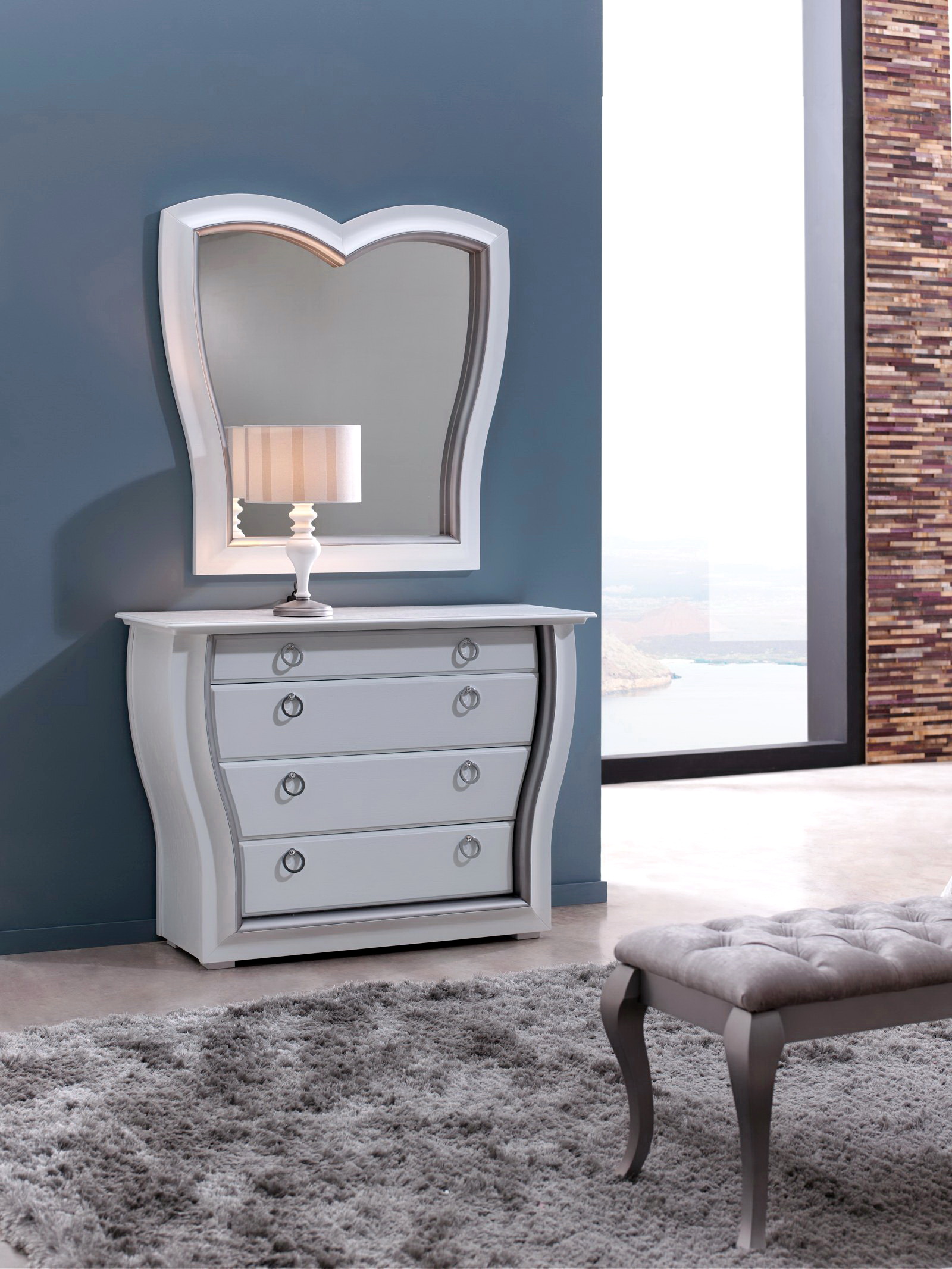 Dormitorio cama tapizada Zache 0006.2 cómoda by Zache Diseño Anzadi Mobiliario en muebles antoñán® León