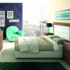 Dormitorio moderno melamina Gama Económica modelo JORDAN J292BB by Azor en muebles antoñán® León