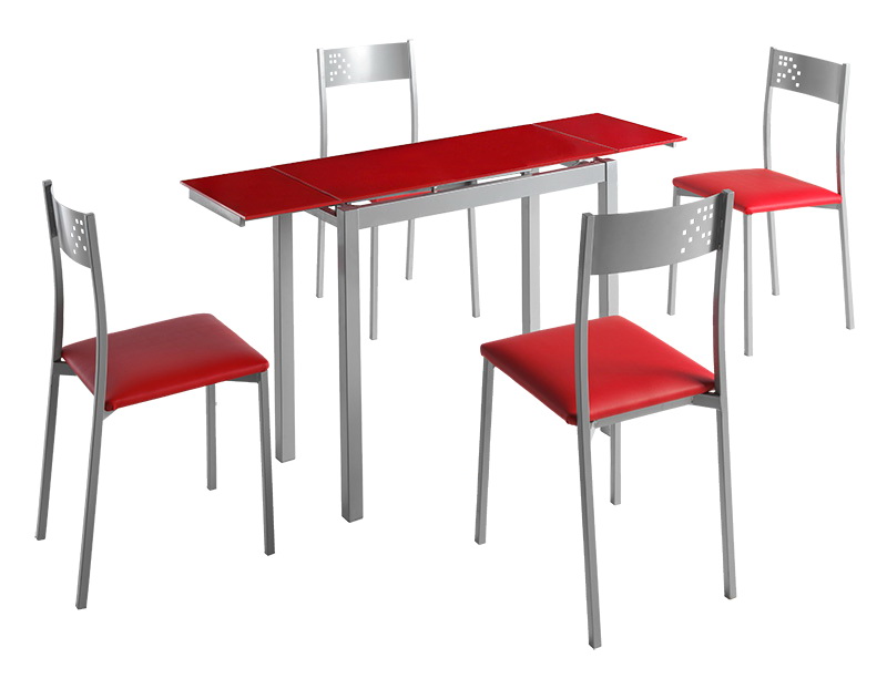 Mesa cocina Fondo 40cm by CMC UNIQUE PONDECOR INTERIORISMO y sillas cocina PI-254+PI-355-4 mesa LISBOA+ sillas MADEIRA roja en muebles antoñán® León
