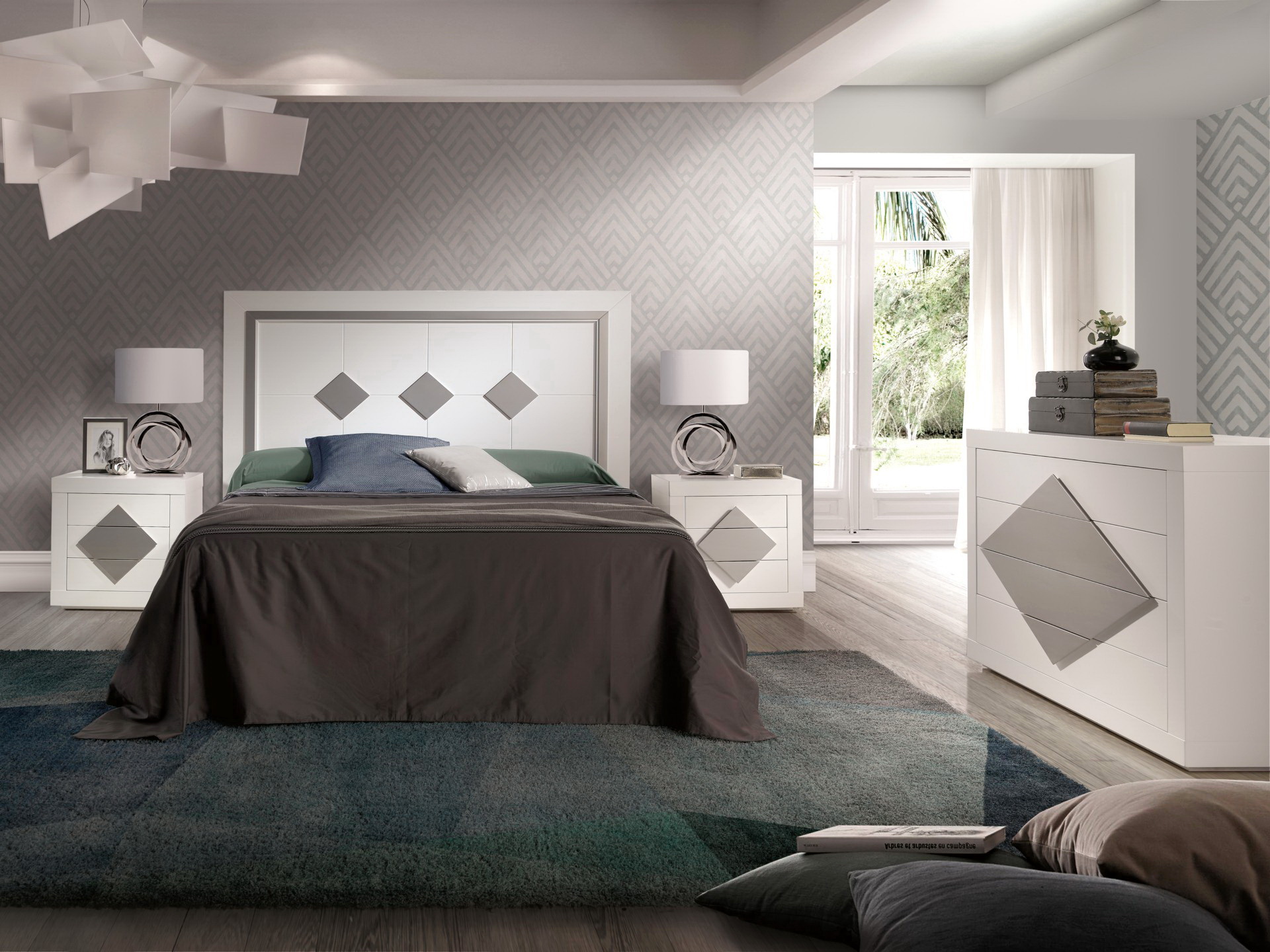 YUSO dormitorio contemporáneo by mo.vel FLOSS FENIX-F14.1 Cabezal Madera lacado venta en Muebles Antoñán León