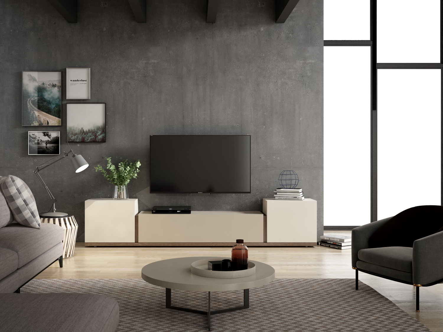 Mueble TV Moderno by Cubimobax ILUSION ROOM PLUS 06.1 de venta en MUEBLES ANTOÑÁN