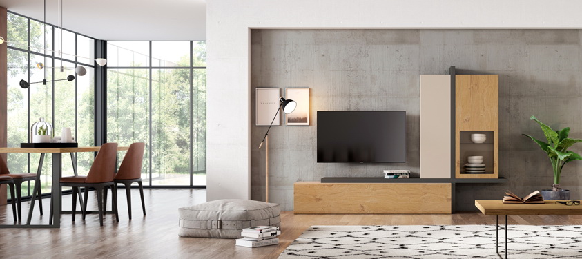 Mueble TV Moderno by Cubimobax ILUSION ROOM PLUS 09.2 de venta en MUEBLES ANTOÑÁN