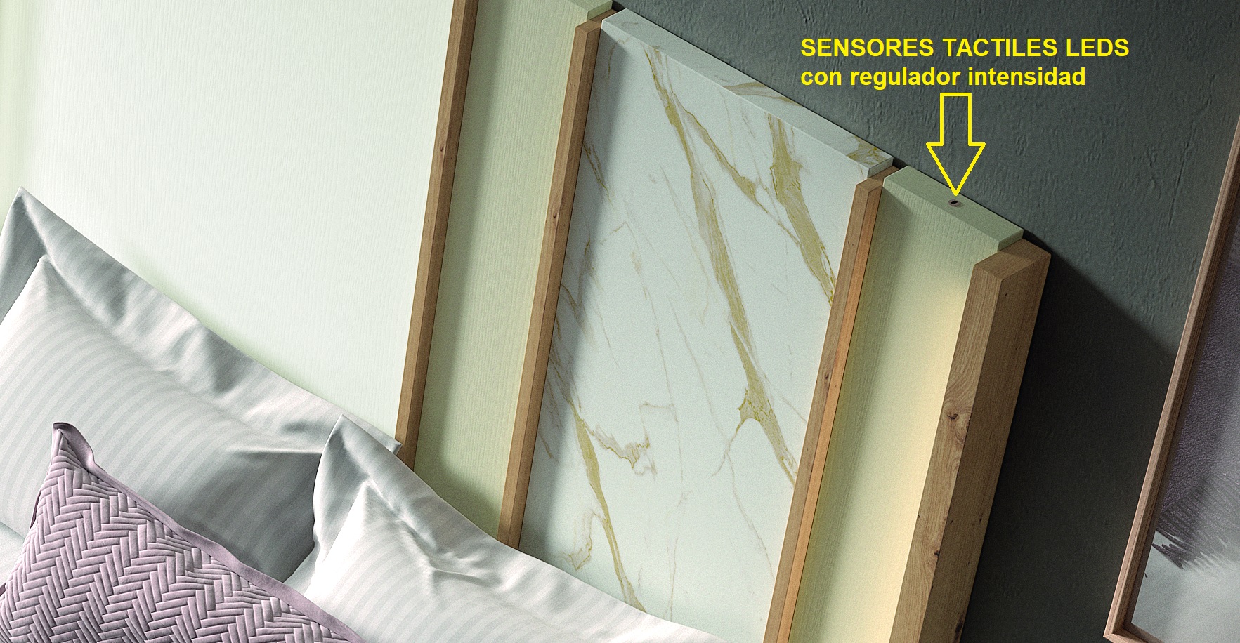 NEW dormitorios by Rosamor_DORMITORIO comp. 229.3 del catálogo MUEBLES ANTOÑÁN sensores tactiles